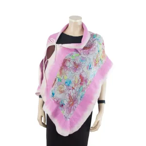 Linked pink flowers scarf #148-12