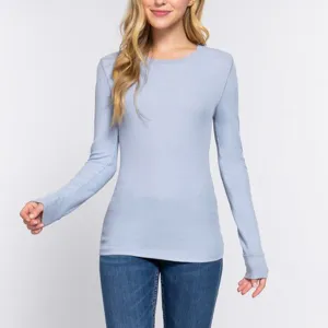 Long Sleeve Crew Thermal Knit Top