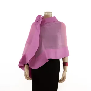 Pink unicolor silk shawl #198-4